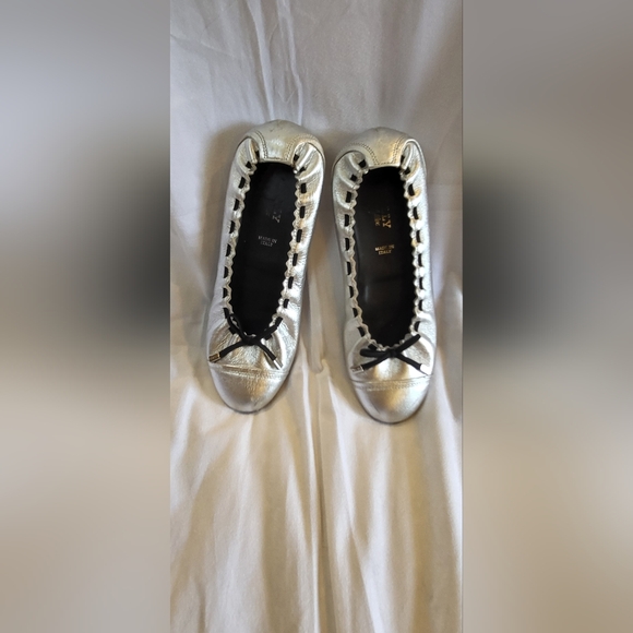 Bally Ballet Flats Silver 37 1/2 7 US Women - Picture 3 of 14